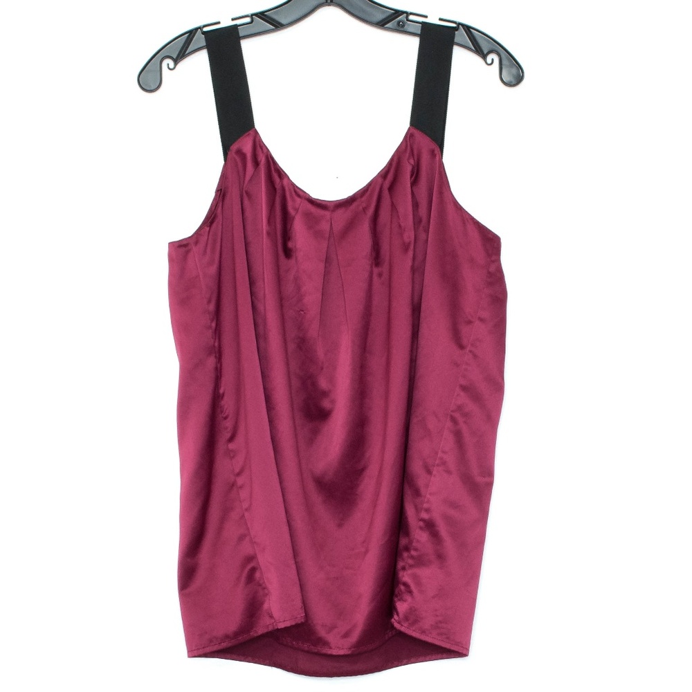 Ann Taylor Loft Womens Tank Top Satiny Red XL B1